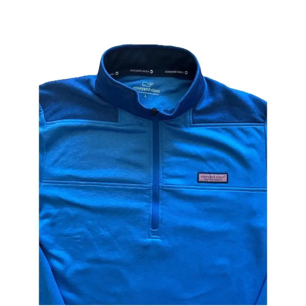 Vineyard Vines 1/4 Zip Pullover Men's Size Large Fleece Lined Jacket Blue